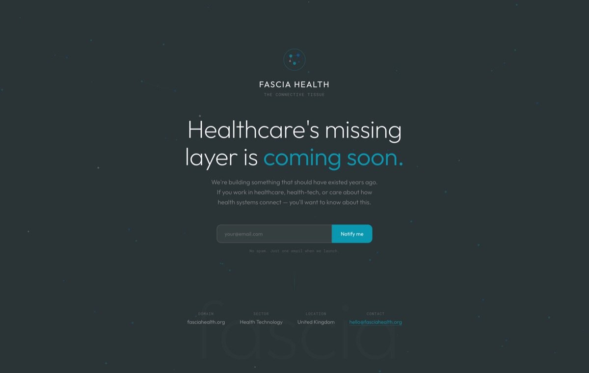 Fascia Health coming soon page